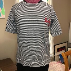 Loft navy & white striped shirt